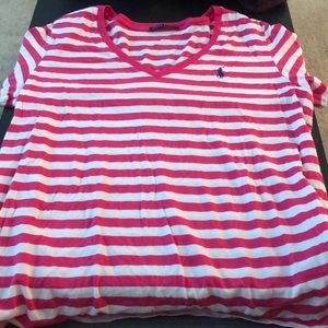 Ralph Lauren striped vneck tee